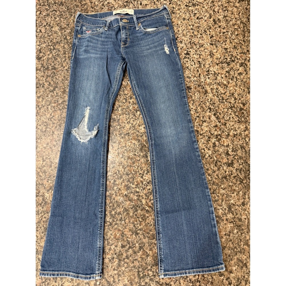 Hollister SoCal Stretch Bootcut Jeans Medium Wash Distressed W26 L31 3S